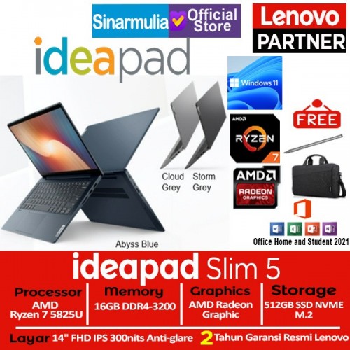 Lenovo Ideapad Slim 5 Ryzen 7 5825U 512GB SSD 16GB Windows11 + OHS