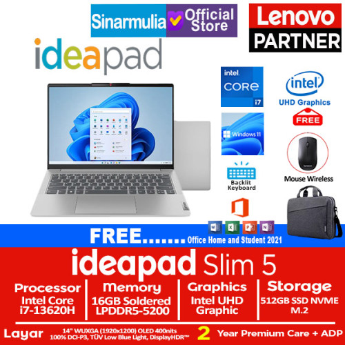 Lenovo Ideapad Slim 5i i7-13620H 512GB SSD 16GB OLED Win11+OHS