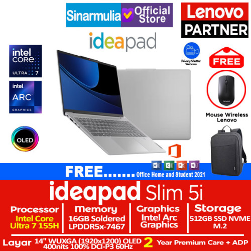 Lenovo Ideapad Slim 5i Intel Ultra 7 155H 512GB SSD 16GB OLED Win11