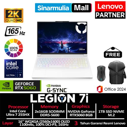 Lenovo Legion 7i Ultra 7 255HX RTX5060 1TB SSD 32GB WQXGA OLED 100%sRGB 165Hz Win11+OHS