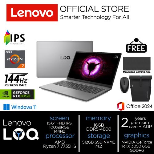 Lenovo LOQ Essential Ryzen 7 7735HS RTX3050 512GB SSD 16GB IPS 100%sRGB 144Hz Win11+OHS