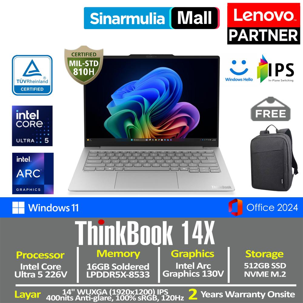 Lenovo ThinkBook 14x Ultra 5 226V 512GB SSD 16GB WUXGA IPS 100% sRGB 120Hz Win11+OHS - foto 1