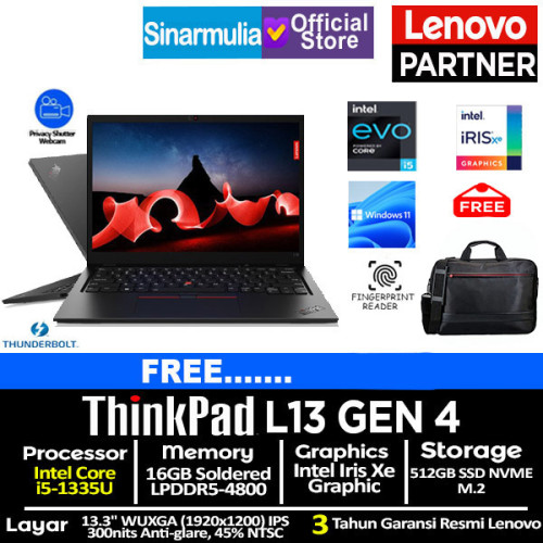Lenovo ThinkPad L13 Gen 4 i5-1335U 512GB SSD 16GB Win11Pro