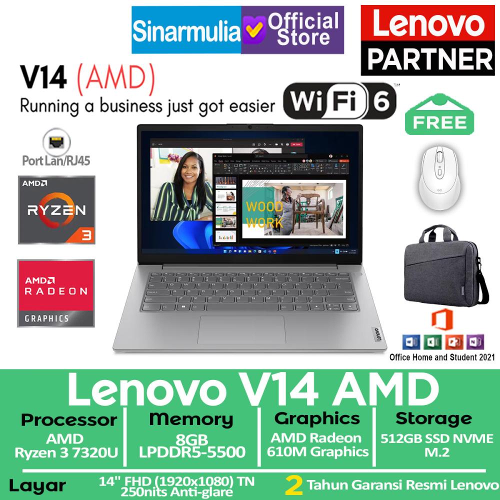 Lenovo V14 Ryzen 3 7320U 512GB / 512GB SSD 8GB Win11+OHS - foto 1