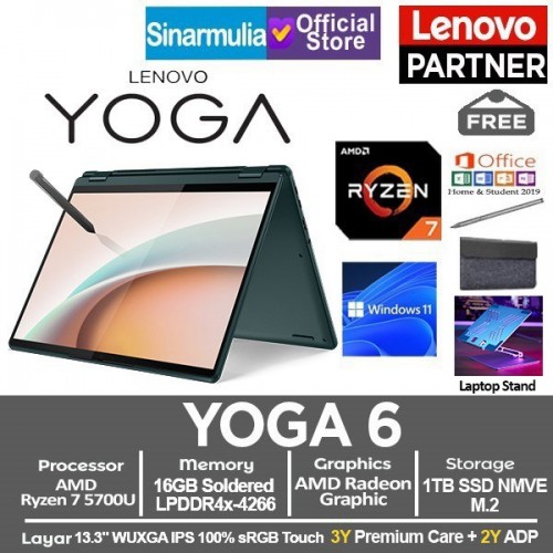Lenovo Yoga 6 Ryzen 7 5700U 1TB SSD 16GB 100%sRGB Windows11 + OHS - Sinarmulia Lenovo Yoga 6 Ryzen 7 5700U 1TB SSD 16GB 100%sRGB Windows11 + OHS - Sinarmulia