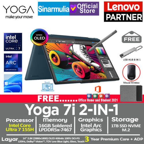 Lenovo Yoga 7i 2IN1 Intel Ultra 7 155H 1TB SSD 16GB OLED Touch Win11