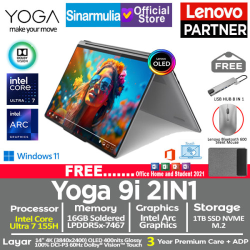 Lenovo Yoga 9i 2IN1 Intel Ultra 7 155H 1TB SSD 16GB 4K OLED Touch W11