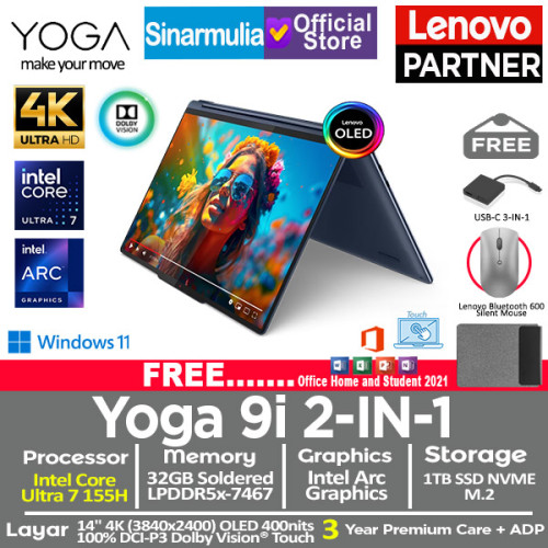 Lenovo Yoga 9i 2IN1 Intel Ultra 7 155H 1TB SSD 32GB 4K OLED Touch Win11+OHS Lenovo Yoga 9i 2IN1 Intel Ultra 7 155H 1TB SSD 32GB 4K OLED Touch Win11+OHS