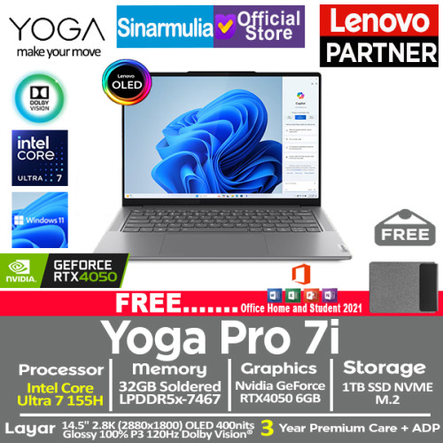 Lenovo Yoga Pro 7i Intel Ultra 7 155H RTX4050 1TB SSD 32GB OLED 2.8K 120Hz Win11+OHS Lenovo Yoga Pro 7i Intel Ultra 7 155H RTX4050 1TB SSD 32GB OLED 2.8K 120Hz Win11+OHS