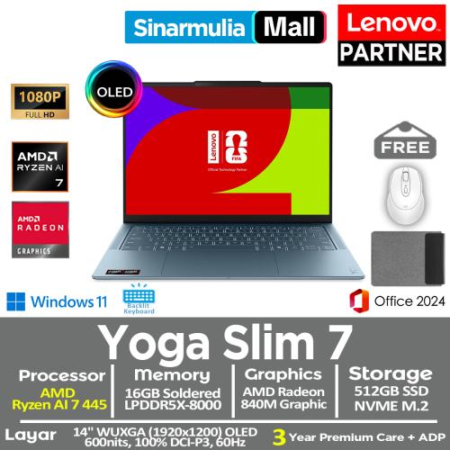 Lenovo YOGA Slim 7 Ryzen AI 7 445 512GB SSD 16GB WUXGA OLED 100%sRGB Win11+OHS