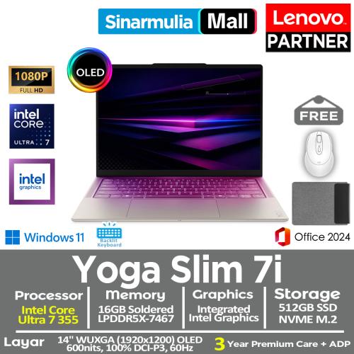 Lenovo Yoga Slim 7i Aura Edition Ultra 7 355 512GB SSD 16GB WUXGA OLED 100%sRGB Win11+OHS