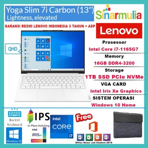 Lenovo Yoga Slim 7i Carbon i7-1165G7 1TB SSD 16GB Intel Iris Xe 13 QHD1
