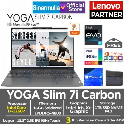 Lenovo Yoga Slim 7i Carbon i7-1260P 1TB SSD 16GB Iris Xe Touch Windows11 + OHS