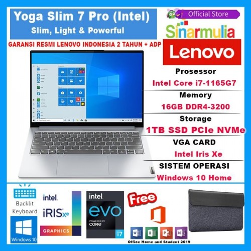 LENOVO Yoga Slim 7i Pro i7-1165G7 16GB 1TB SSD Iris Xe 2.8K W10+OHS