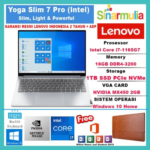 LENOVO Yoga Slim 7i Pro i7-1165G7 16GB 1TB SSD MX450 2GB 2.2K W10+OHS