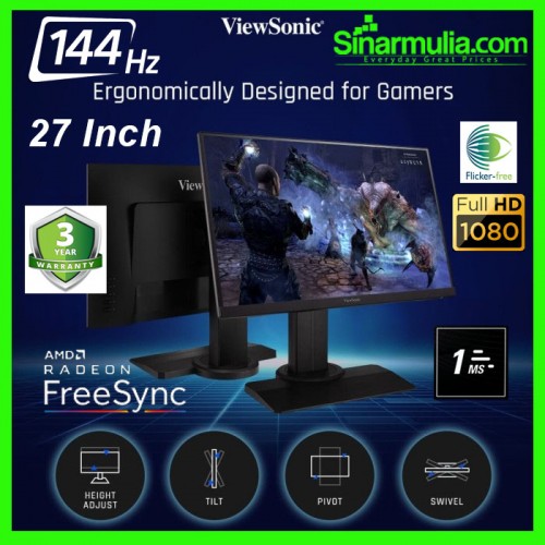 Monitor Gaming 27" ViewSonic XG2705 |144Hz|1ms|IPS|Frameless|Full HD