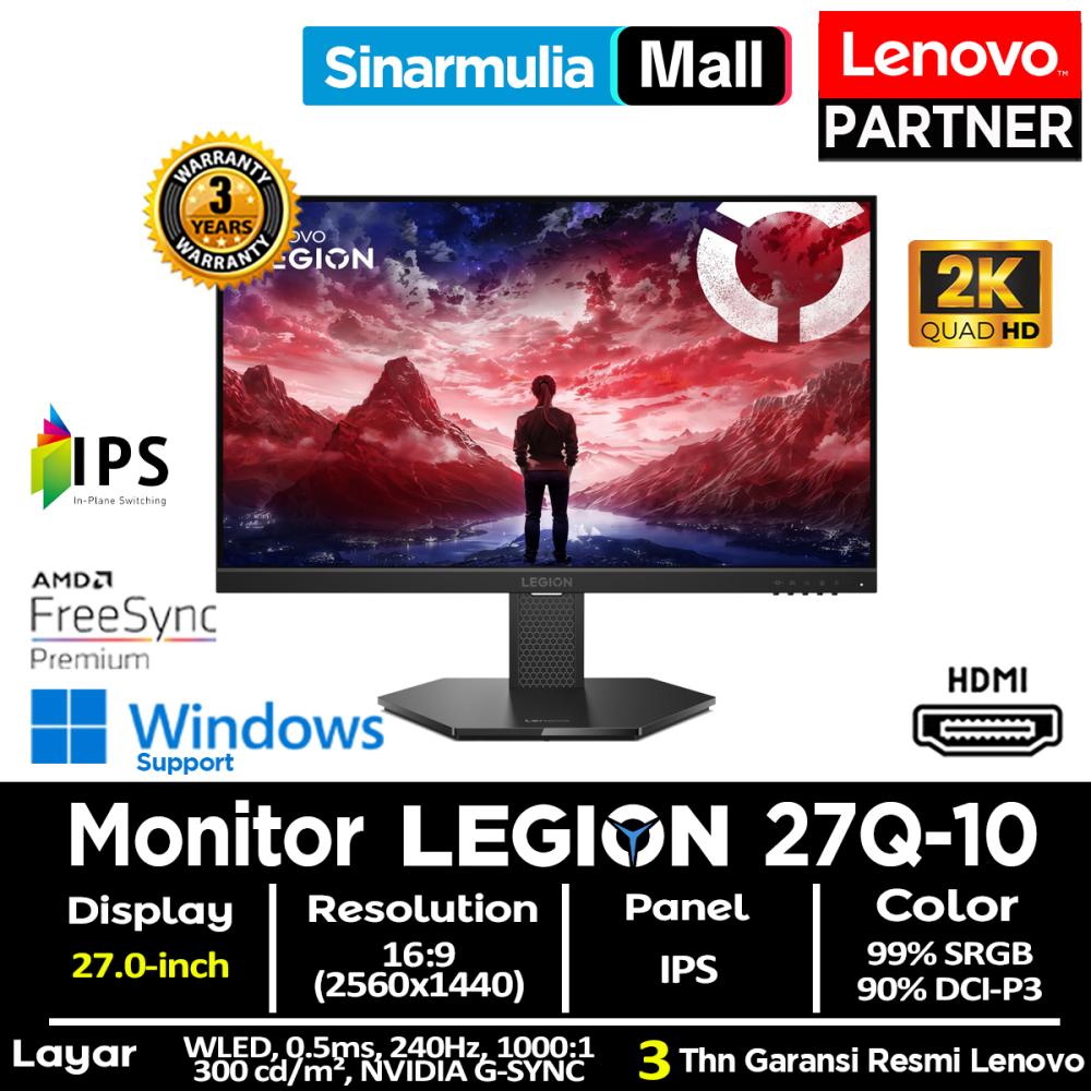 Monitor Gaming Lenovo Legion Pro 27Q-10 OLED 280Hz 0.03ms 2K 99%sRGB AMD FreeSync Premium Pro Display HDR Dolby Vision - foto 1