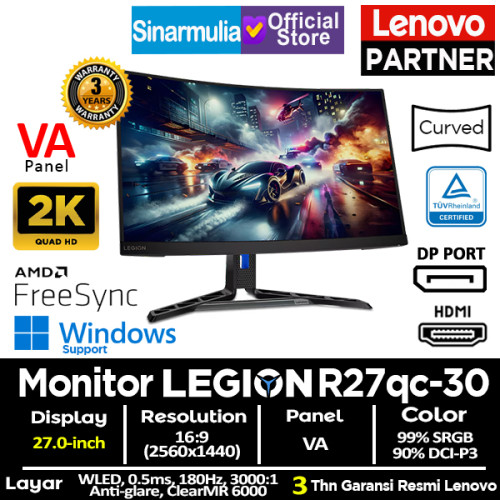 Monitor Gaming Lenovo Legion R27qc-30 VA 180Hz 0.5ms 2K QHD 99%sRGB Monitor Gaming Lenovo Legion R27qc-30 VA 180Hz 0.5ms 2K QHD 99%sRGB