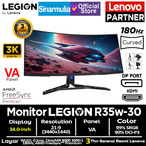 Monitor Gaming Lenovo Legion R34w-30 34" VA 180Hz 0.5ms 99%sRGB HAS Camera Monitor Gaming Lenovo Legion R34w-30 34" VA 180Hz 0.5ms 99%sRGB HAS Camera