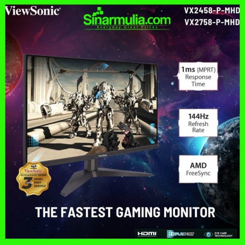 Monitor LED 24" ViewSonic VX2458-P-MHD|Full HD|144Hz|1ms|AMD FreeS