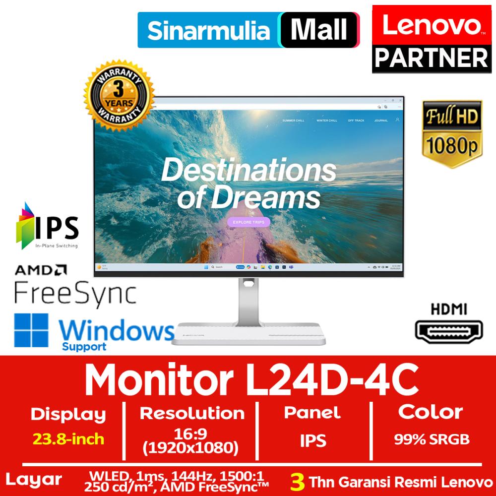 Monitor LED Lenovo L24D-4C 24" FHD IPS 144Hz 1ms HDMI 99%sRGB HAS - foto 1