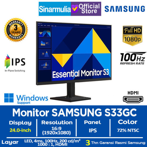 Monitor LED Samsung 24" Essential S3 S24D300 IPS FHD 100Hz1 Monitor LED Samsung 24" Essential S3 S24D300 IPS FHD 100Hz1