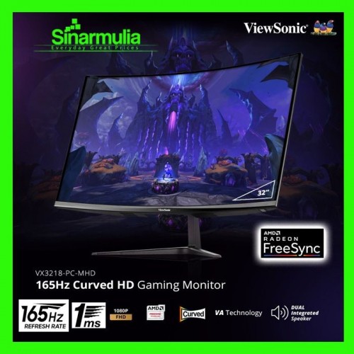 Monitor LED Viewsonic VX3218 PC-MHD 32 Curved 165Hz 1ms 1080p HDMI DP