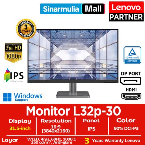 Monitor Lenovo LED L32p-30 31.5" 4K 60Hz IPS HDMI AMD Freesync Display6
