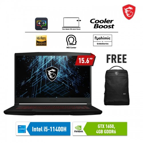 MSI GF63 11SC i5-11400H 512GB SSD 8GB GTX1650 Windows11 Home