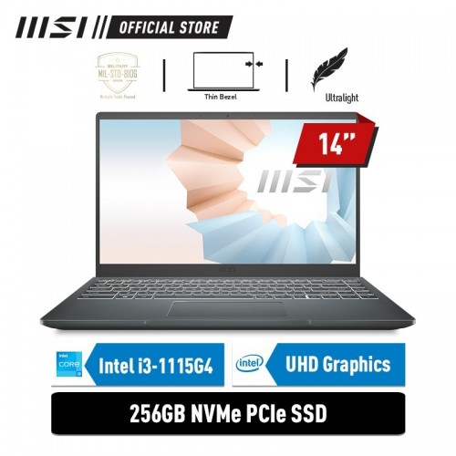 MSI MODERN 14 B11MOU i3-1115G4 256GB SSD 8GB 14" FHD Windows10