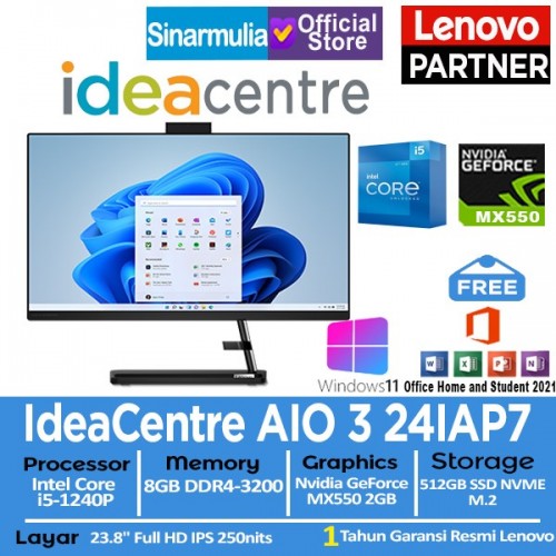 PC All in One Lenovo IdeaCentre AIO 3 i5-1240P MX550 512GB SSD 8GB Windows11 + OHS