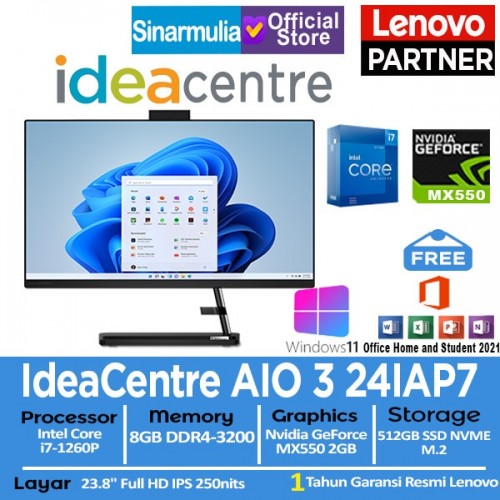 PC All in One Lenovo IdeaCentre AIO 3 i7-1260P MX550 512GB SSD 8GB Windows11 + OHS