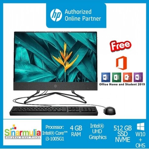 PC HP AIO i3-1005G1 4GB 512GB SSD 21.5" Win10+OHS (HP 22-DD0116D