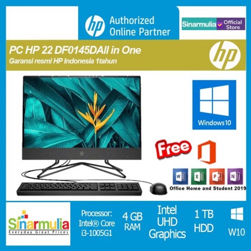 PC HP All-in-One CELERON J4025 4GB 1TB 21.5 Win10+OHS (HP 22-DF0145D)1