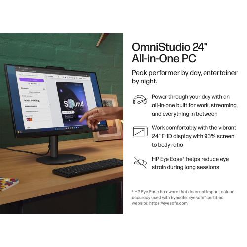PC HP OmniStudio AiO 24-cu0111d Core 3 100U 512GB SSD 8GB FHD IPS 100%sRGB Win11+OHS10
