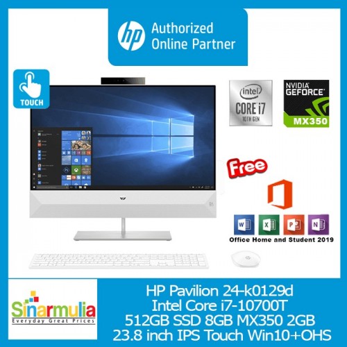 PC HP Pavilion 24-k0129d i7-10700T 512GB SSD 8GB MX350 2GB Win10+OHS1