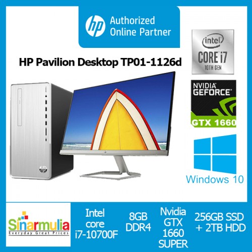 PC HP Pavilion Desktop TP01-1126d i7-10700F 8GB GTX1660 SUPER WIN10