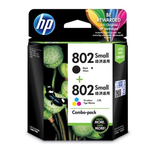 HP 802 2-pack Small Black/Tri-color Original Ink Cartridges_2