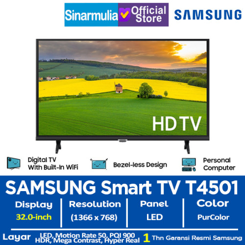 Samsung 32" HD Smart TV T4501 PurColor HDR
