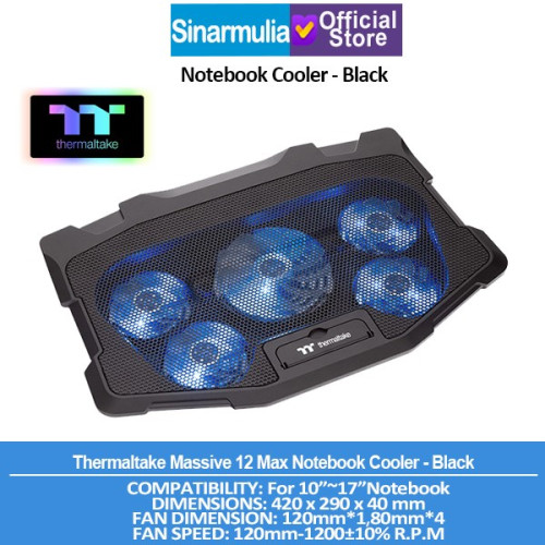 Thermaltake Massive 12 Max Notebook Cooler - Black Thermaltake Massive 12 Max Notebook Cooler - Black