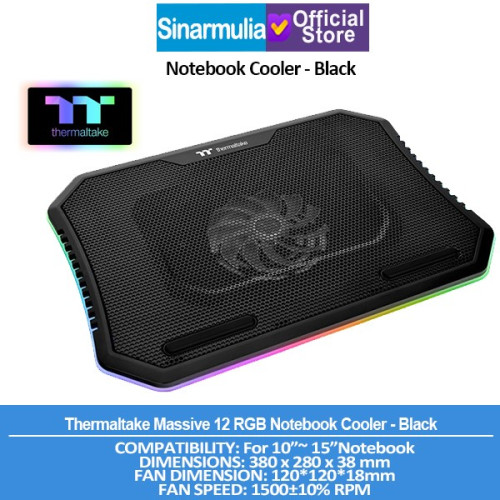 Thermaltake Massive 12 RGB Notebook Cooler - Black