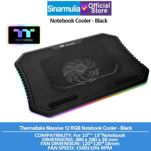 Thermaltake Massive 12 RGB Notebook Cooler - Black Thermaltake Massive 12 RGB Notebook Cooler - Black