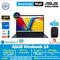 ASUS Vivobook 14 A1404VA i7-1355U 512GB SSD 16GB FHD IPS Win11+OHS1
