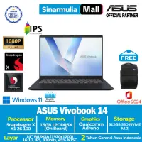 ASUS Vivobook 14 A1407QA Snapdragon X X1 26 100 512GB SSD 16GB WUXGA IPS Win11+OHS1