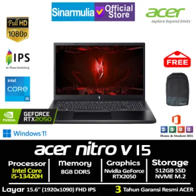 ACER Nitro V15 ANV15-51 i5-13420H RTX2050 512GB SSD 8GB IPS 165Hz Win11+OHS