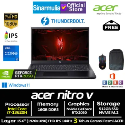 ACER Nitro V15 ANV15-51 i7-13620H RTX2050 512GB SSD 16GB 144Hz Win11+OHS