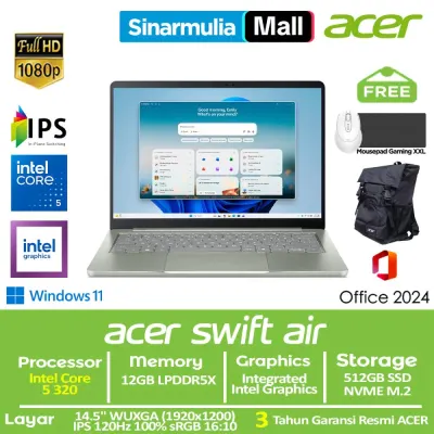 ACER Swift Air 14 SFA14-I31 Core 5 320 512GB SSD 12GB IPS 120Hz 100%sRGB Win11+OHS
