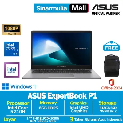 ASUS ExpertBook P1 P1403CVA Core 5 210H 512GB SSD 8GB FHD Win11+OHS