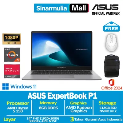 ASUS ExpertBook P1 PM1403CDA Ryzen 5 150 512GB SSD 8GB FHD Win11+OHS