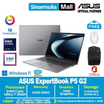 ASUS ExpertBook P5 G2 P5405CAA Ultra 7 356H 512GB SSD 16GB WQXGA 100%sRGB Win11+OHS